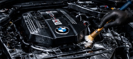 Nettoyage du compartiment moteur au pinceau